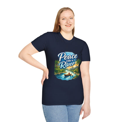 Peace Like a River T‑Shirt — Scenic River Prayer Tee
