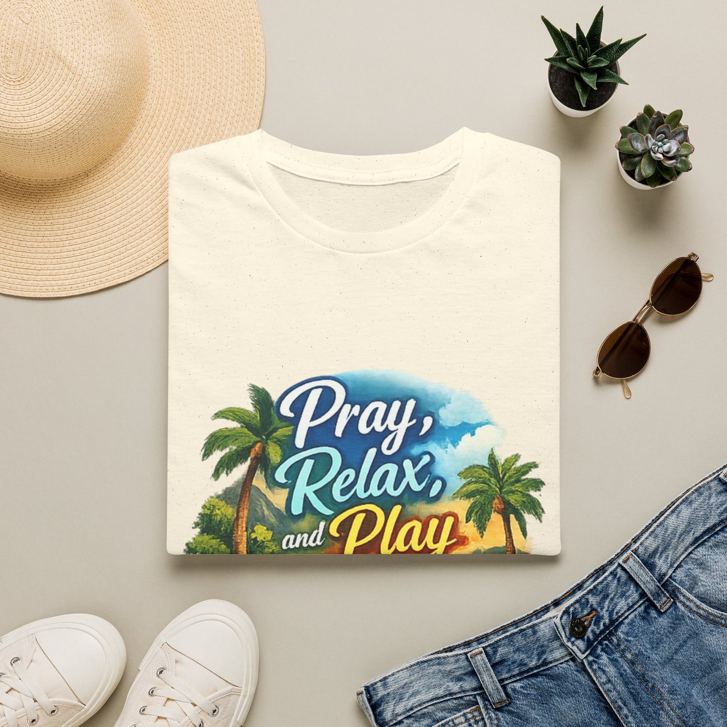 Pray, Relax & Play Beach T-Shirt
