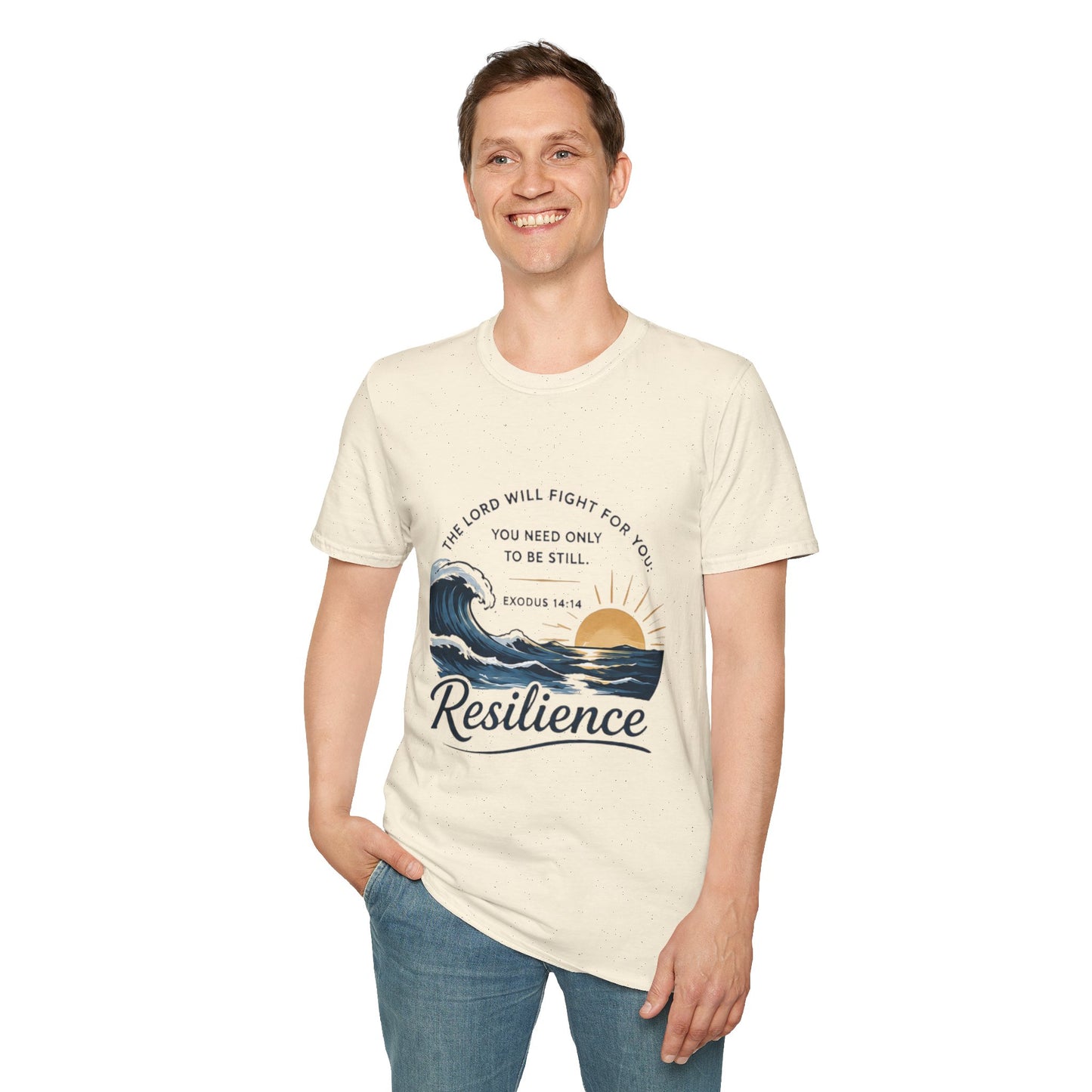 Resilience T-Shirt — "The Lord Will Fight for You" Exodus 14:14 Christian Tee