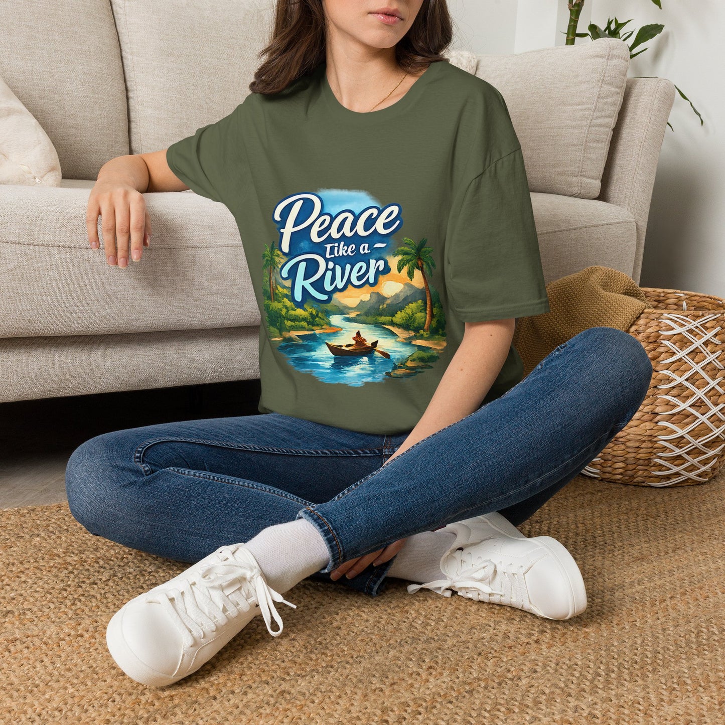 Peace Like a River T‑Shirt — Scenic River Prayer Tee