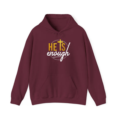 Faith-Inspired Unisex Hooded Sweatshirt – 'He Is Enough'