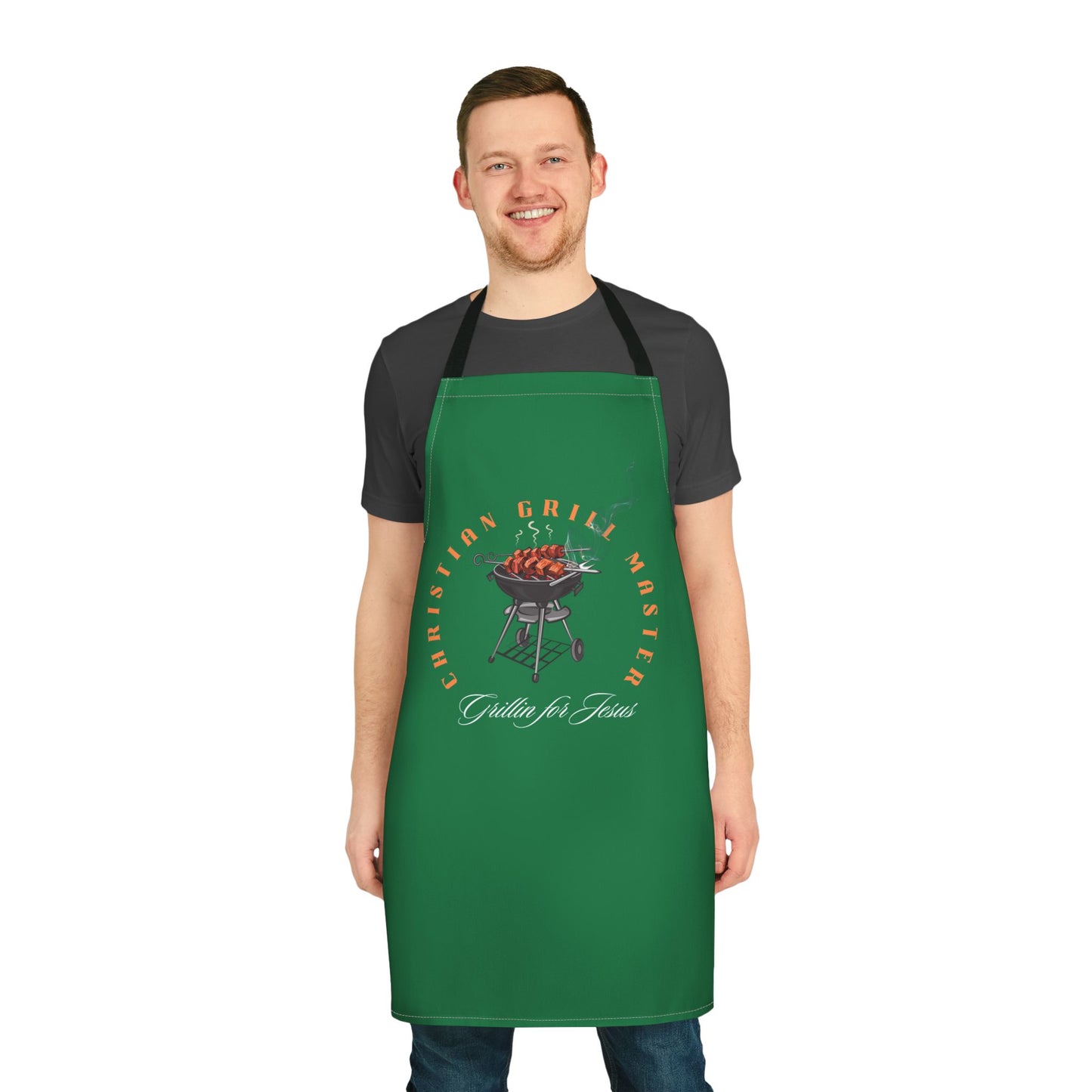 Christian Grill Master Apron - Grillin' for Jesus | Colorful 5-Color Straps Cooking Gift for Men