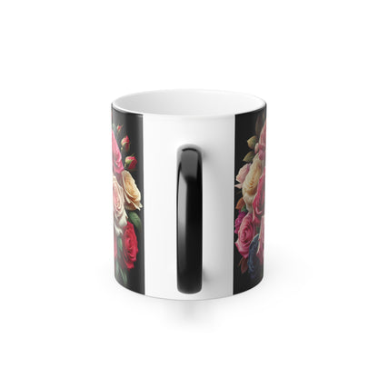 Color Morphing Floral Mug - 11oz - Elegant Rose Design for Home & Gifts