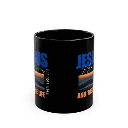 Inspirational Black Mug - Jesus is the Way, the Truth, and the Life - Perfect Gift for Believers