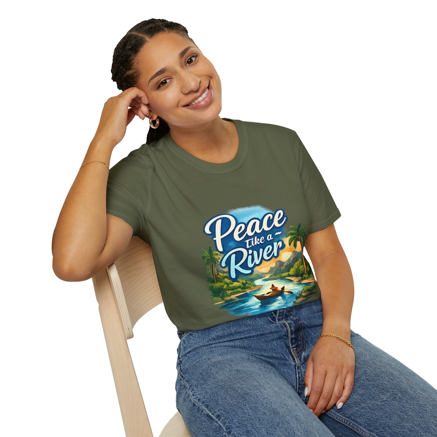 Peace Like a River T‑Shirt — Scenic River Prayer Tee