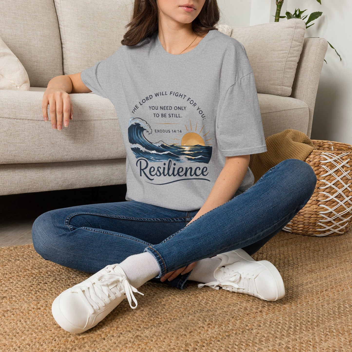 Resilience T-Shirt — "The Lord Will Fight for You" Exodus 14:14 Christian Tee