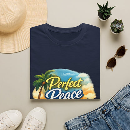 Perfect Peace Beach T-Shirt — Tropical Palm Sunset Graphic Tee
