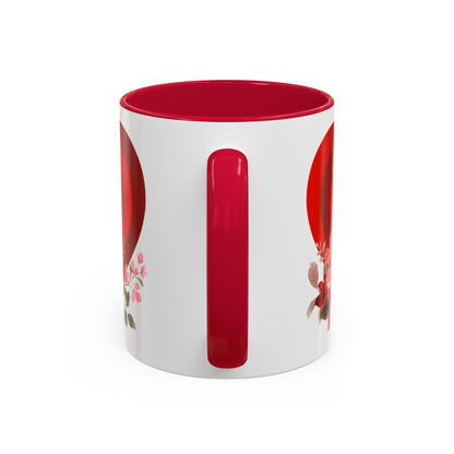 Red Heart Floral Mug (11oz & 15oz) – Romantic Valentine Coffee Cup