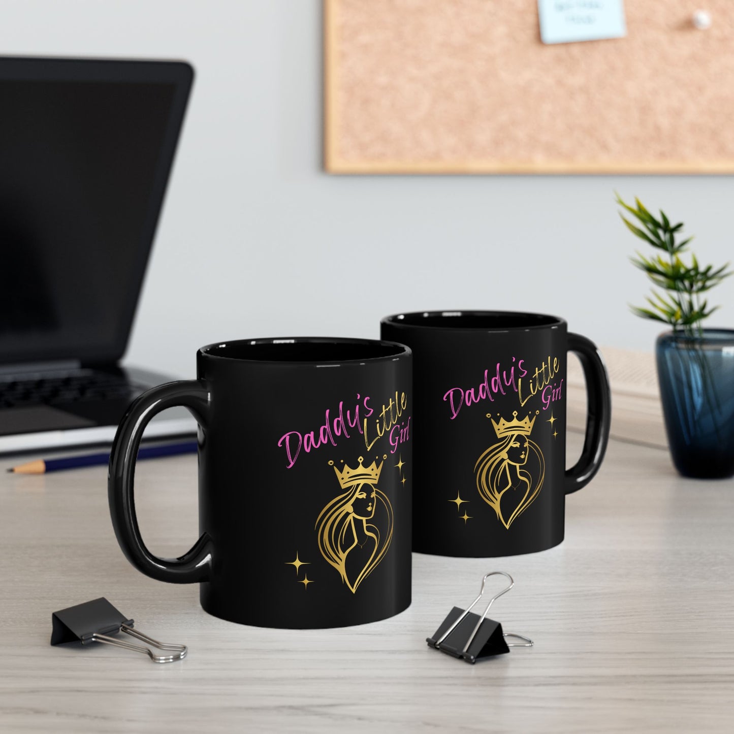 Personalized Daddy's Little Girl Black Mug - Perfect Gift for Dads and Daughters