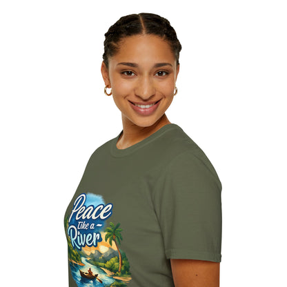 Peace Like a River T‑Shirt — Scenic River Prayer Tee