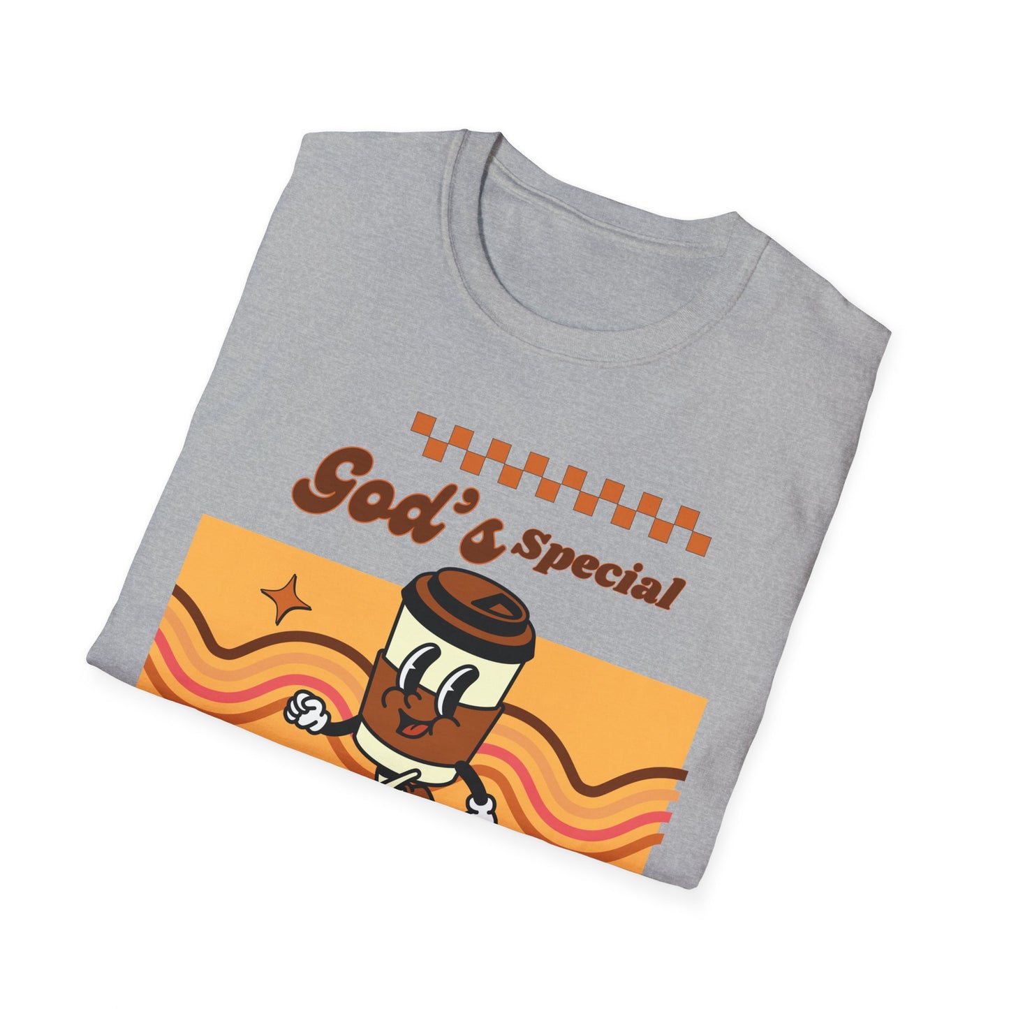 God's Special Blend Unisex Softstyle T-Shirt, Retro Coffee Tee, Fun Gift for Baristas, Casual Wear, Ideal for Birthdays
