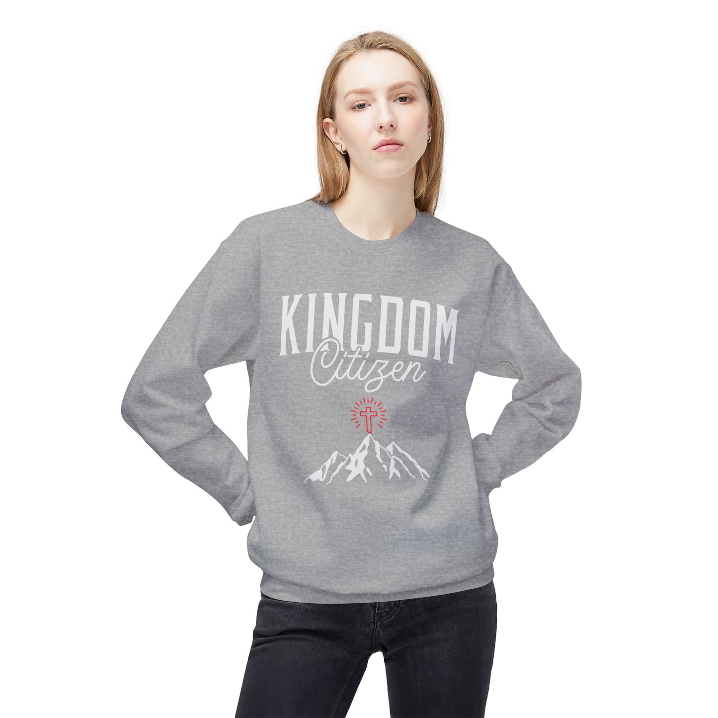Kingdom Citizen Crewneck Sweatshirt — Faith Mountain Graphic