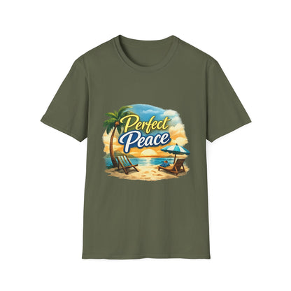 Perfect Peace Beach T-Shirt — Tropical Palm Sunset Graphic Tee