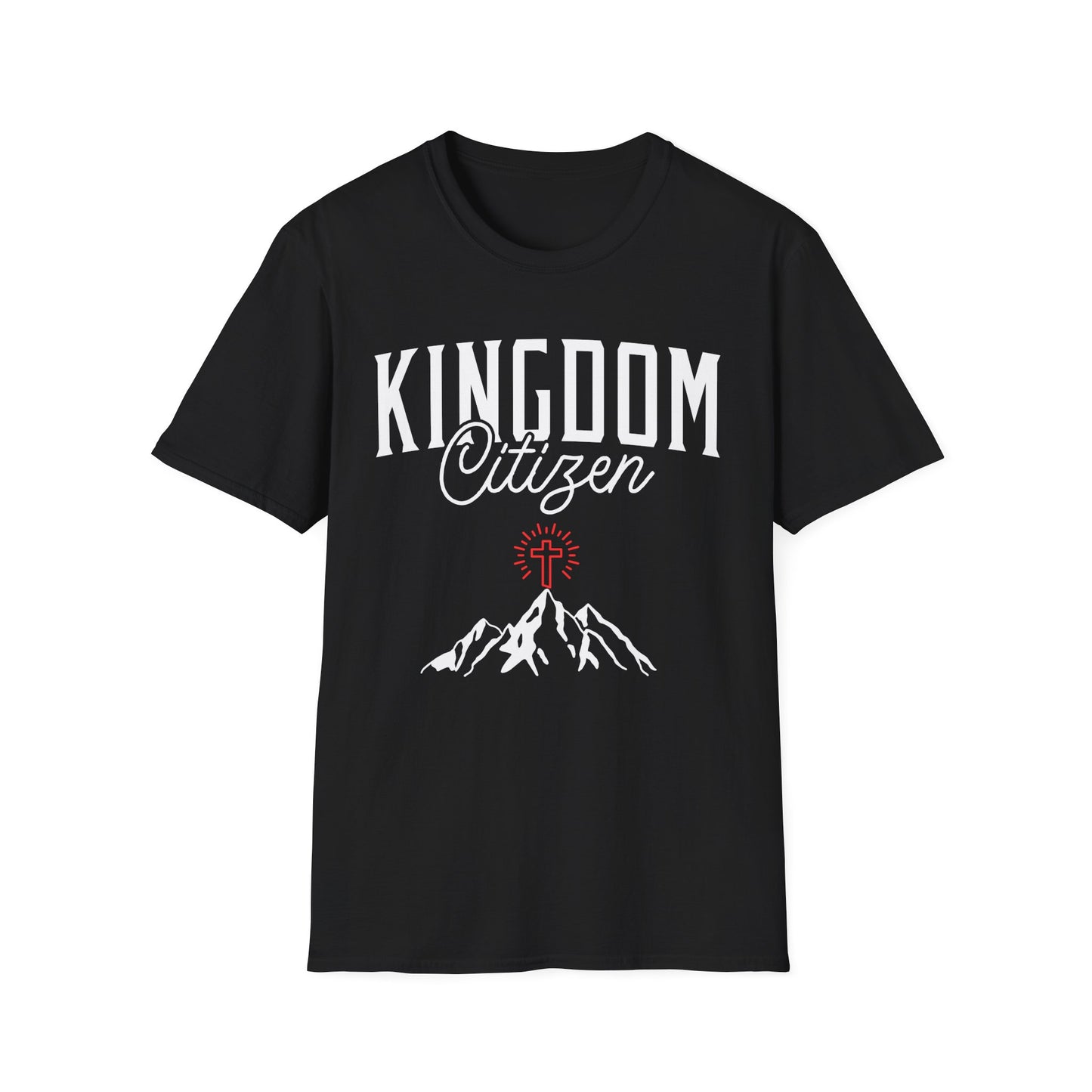 Kingdom Citizen Unisex Softstyle T-Shirt - Faith-Inspired Mountain Design