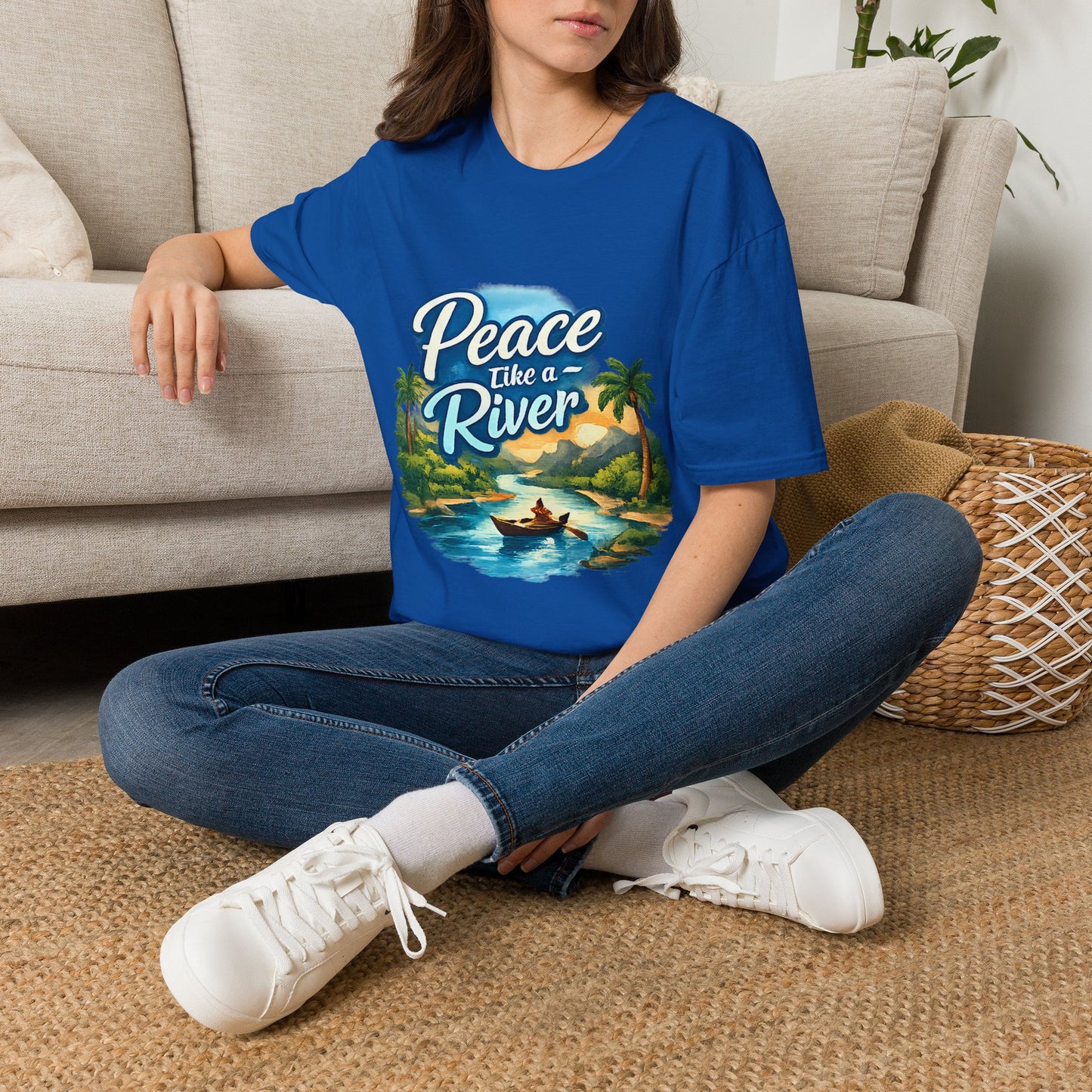 Peace Like a River T‑Shirt — Scenic River Prayer Tee