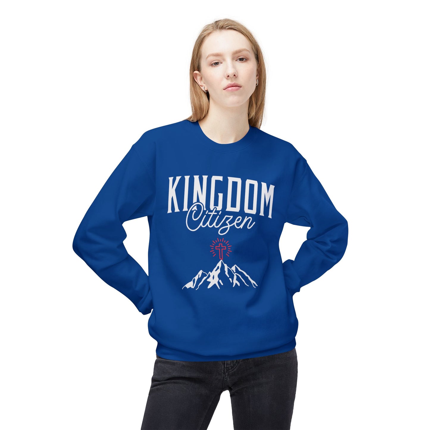 Kingdom Citizen Crewneck Sweatshirt — Faith Mountain Graphic