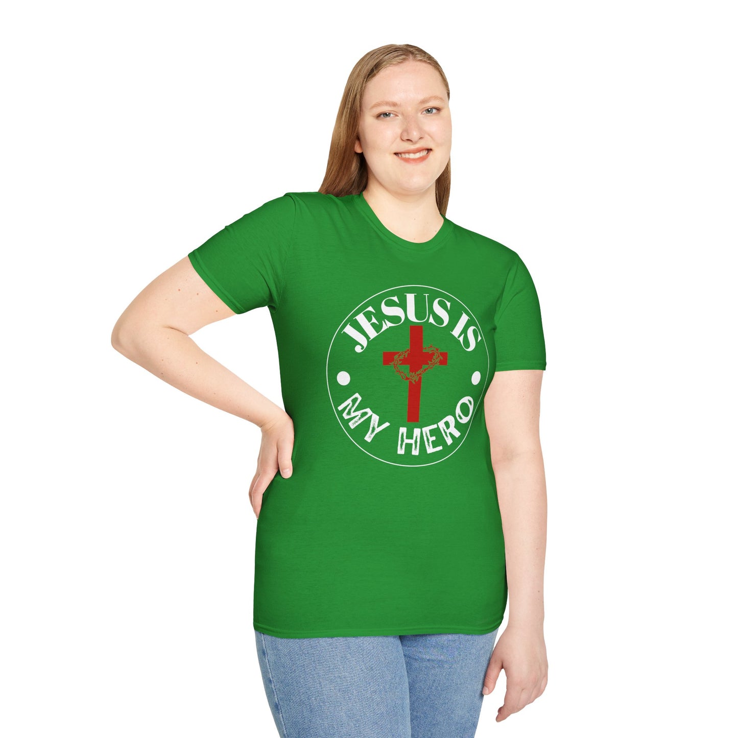 'Jesus is My Hero' Faith-Inspired Unisex Softstyle T-Shirt