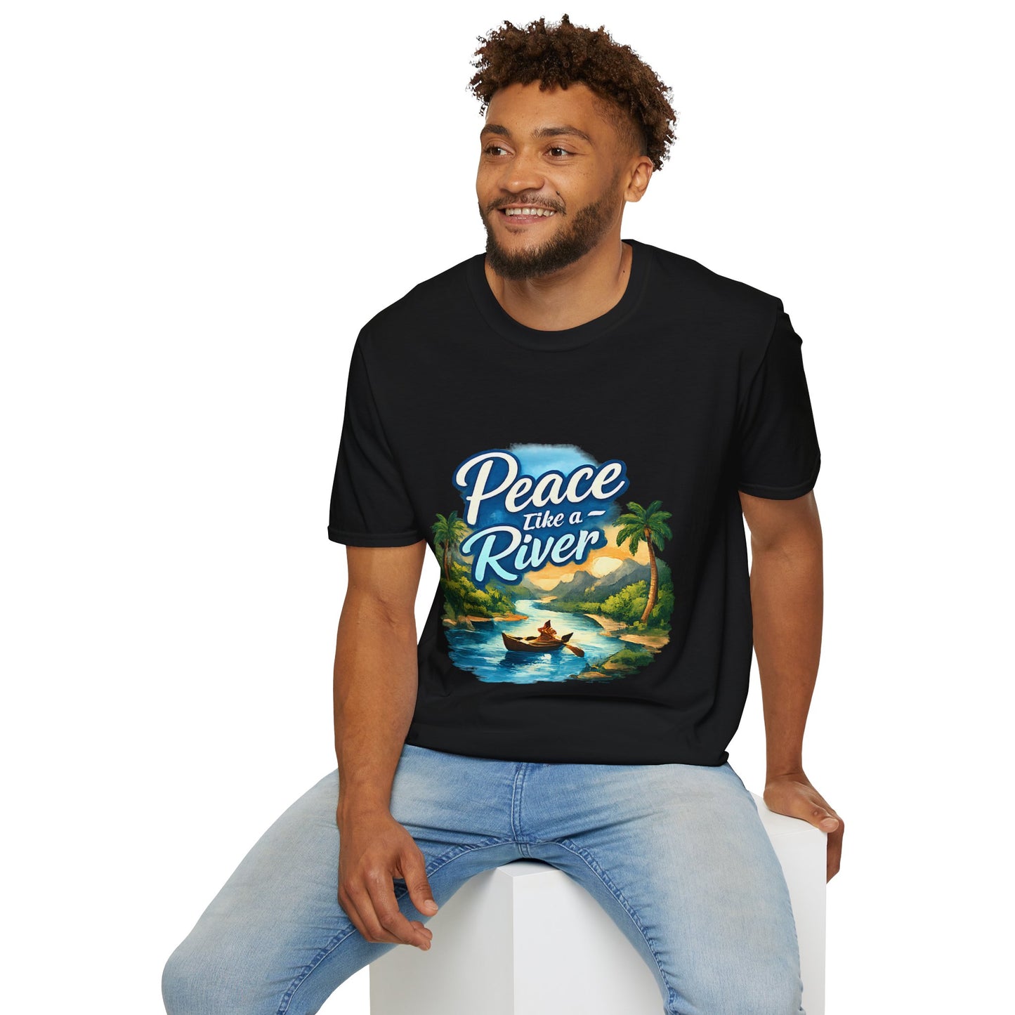 Peace Like a River T‑Shirt — Scenic River Prayer Tee