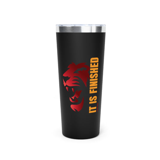22oz Insulated Tumbler - 'It Is Finished' Lion Design, Vacuum Travel Cup