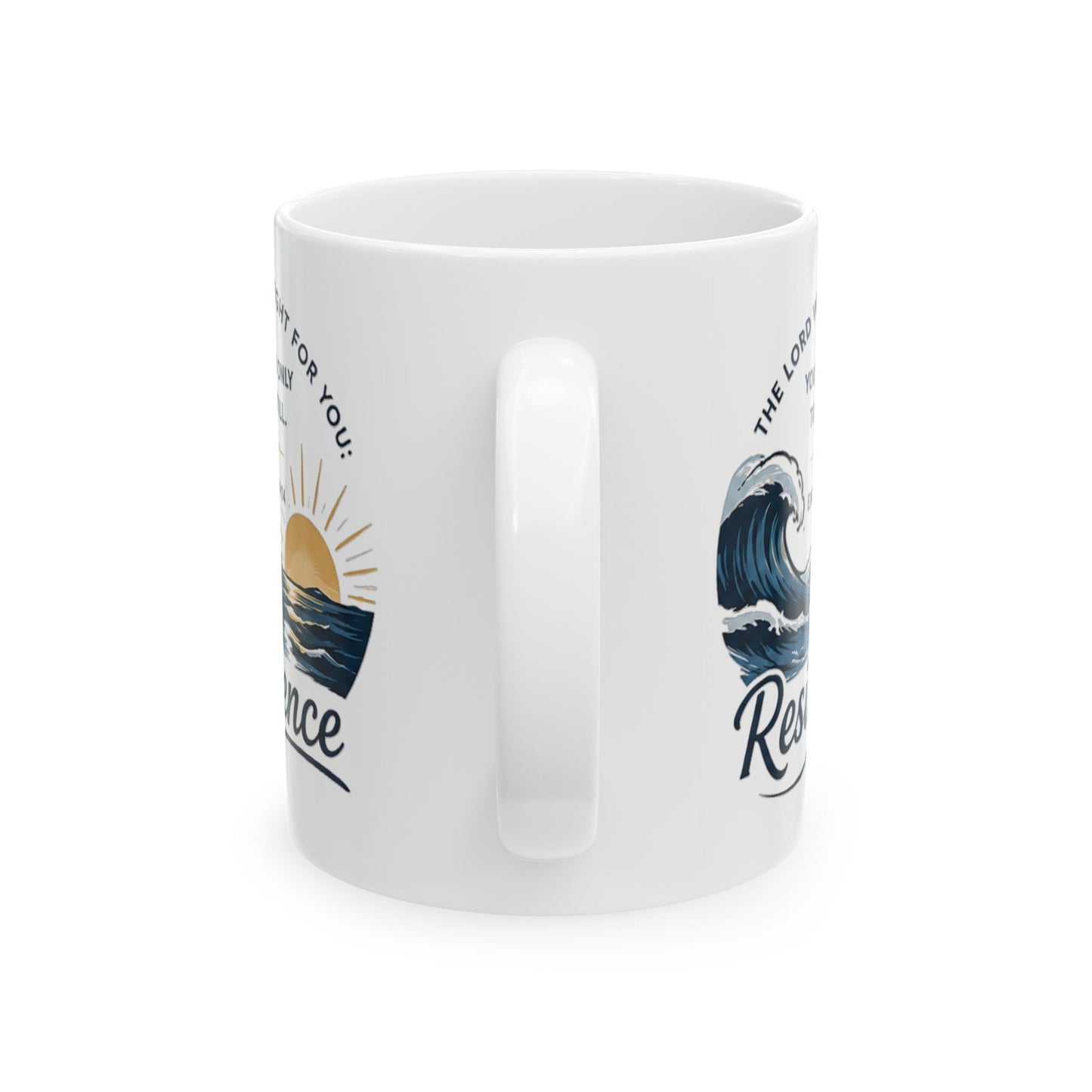 Resilience Ocean Ceramic Mug — Inspirational Sunrise & Wave 11oz/15oz
