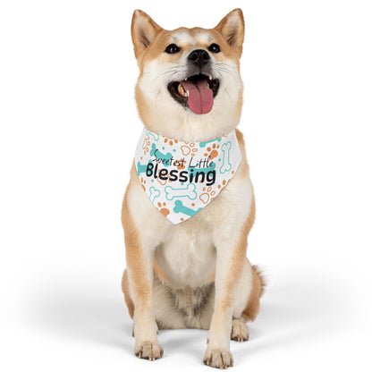 Sweetest Little Blessing Pet Bandana Collar - Cute Dog Accessory for Celebrating Pets