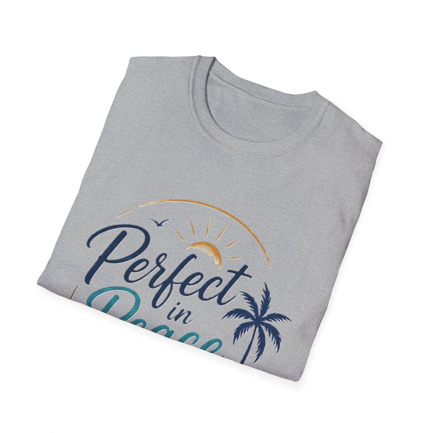 Perfect in Peace Paradise T-Shirt — Beach Palm Sunset Graphic Tee