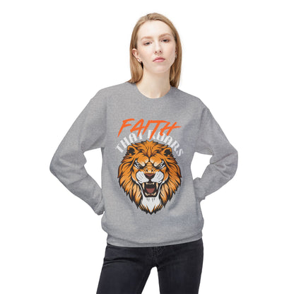 Lion Graphic Sweatshirt — "Faith That Roars" Bold Christian Crewneck