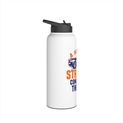 Father’s Strength Stainless Steel Water Bottle — "A Father's Strength Comes From The Lord"