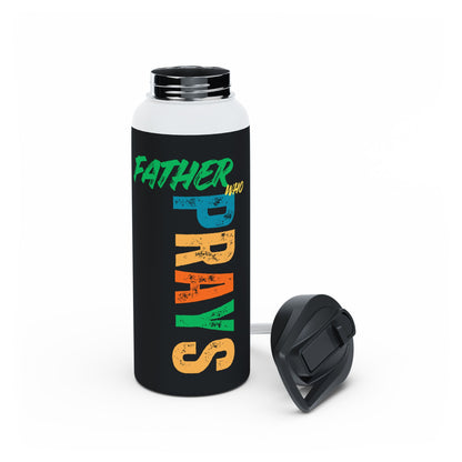 Prayer Vibes Stainless Steel Water Bottle — “Prayer” Vertical Color Block Design