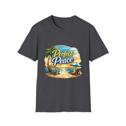 Perfect Peace Beach T-Shirt — Tropical Palm Sunset Graphic Tee