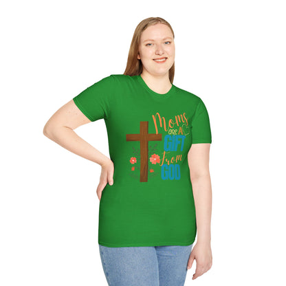 Moms Are a Gift from God T-Shirt | Unisex Softstyle Tee for Mother's Day