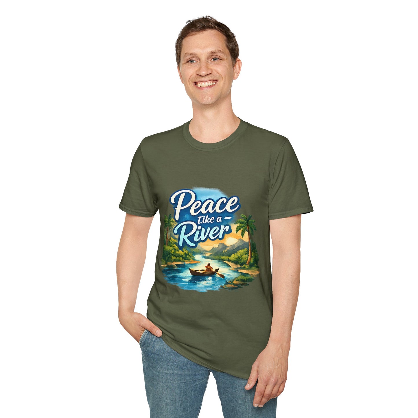 Peace Like a River T‑Shirt — Scenic River Prayer Tee