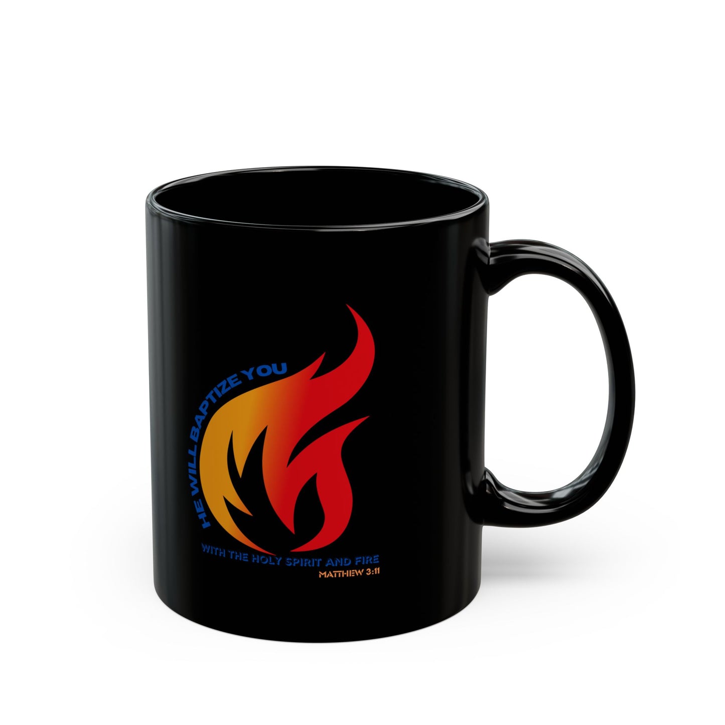 Inspirational Black Mug with Holy Spirit Design - 11oz & 15oz