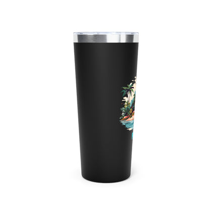 Tumbler with Tropical Design | Perfect Peace | Insulated Coffee Cup, Travel Mug, Vacation Gift, Summer Drinkware, Outdoor Adventures