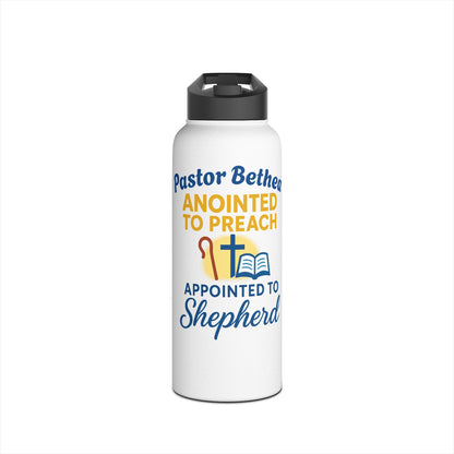 Pastor Water Bottle — "Anointed to Preach, Appointed to Shepherd" Stainless Steel Bottle