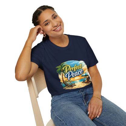 Perfect Peace Beach T-Shirt — Tropical Palm Sunset Graphic Tee