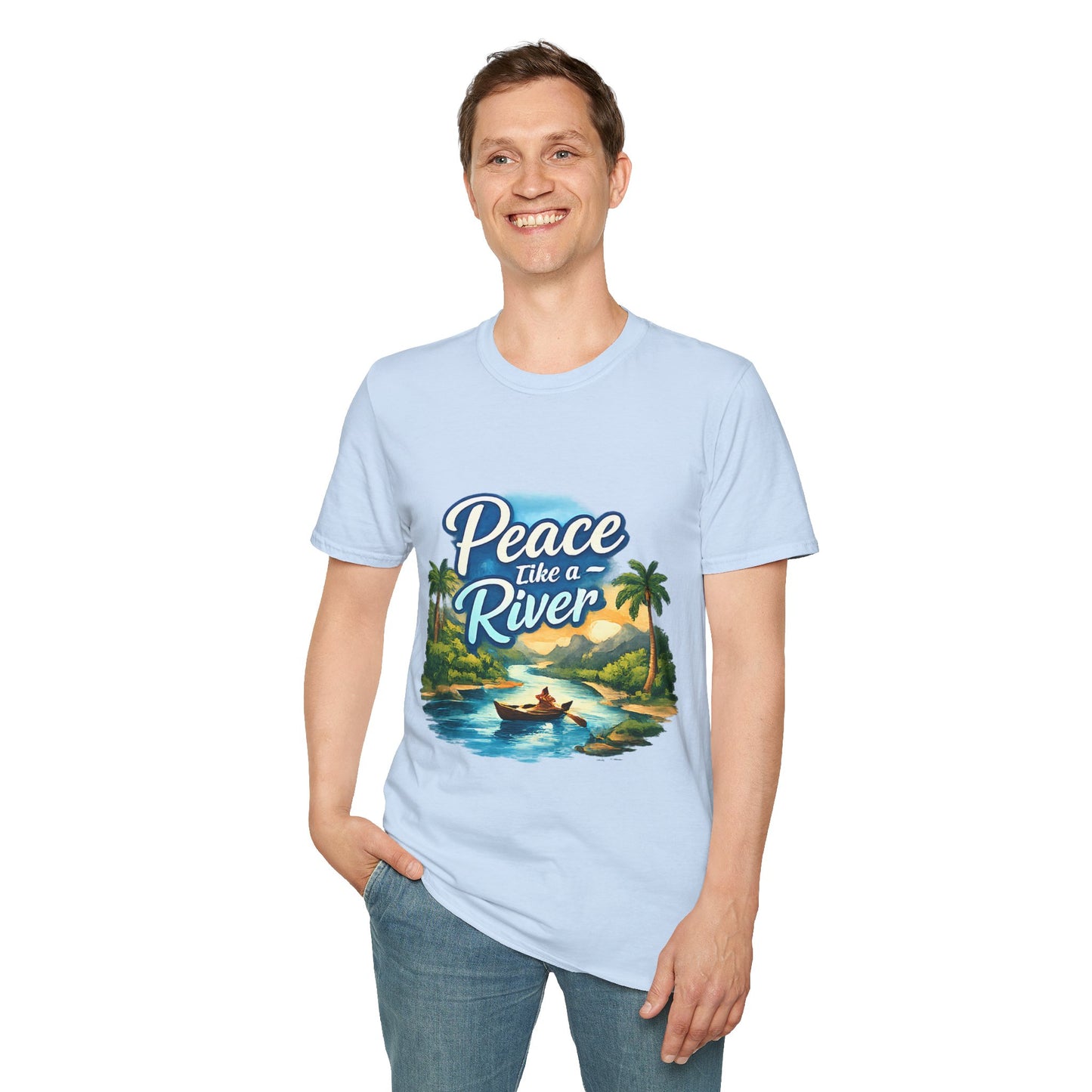 Peace Like a River T‑Shirt — Scenic River Prayer Tee