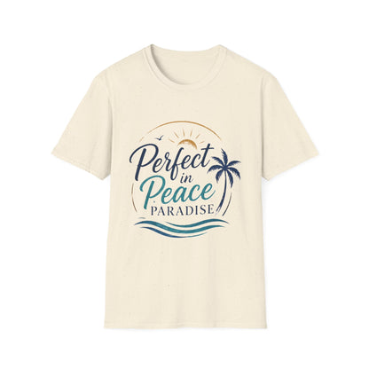Perfect in Peace Paradise T-Shirt — Beach Palm Sunset Graphic Tee