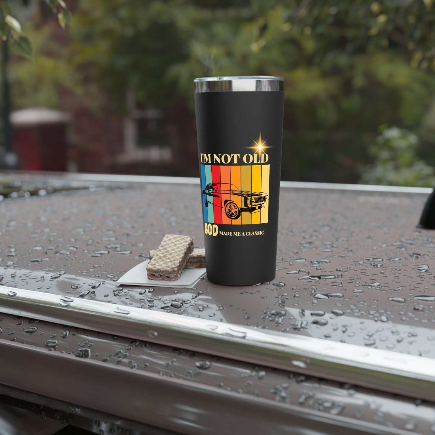 Classic Car Tumbler - "I'm Not Old, God Made Me A Classic" 22oz Insulated Travel Mug