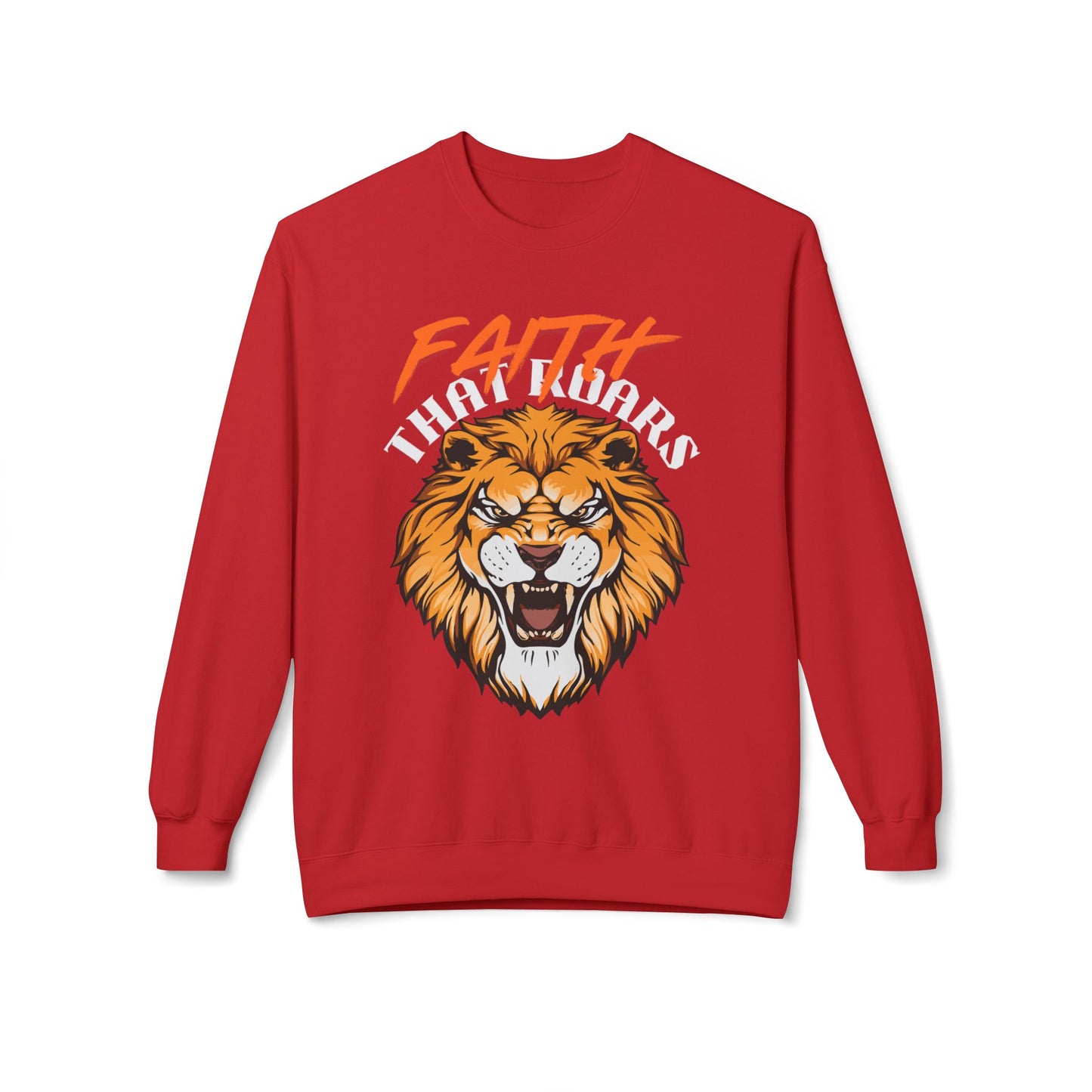 Lion Graphic Sweatshirt — "Faith That Roars" Bold Christian Crewneck