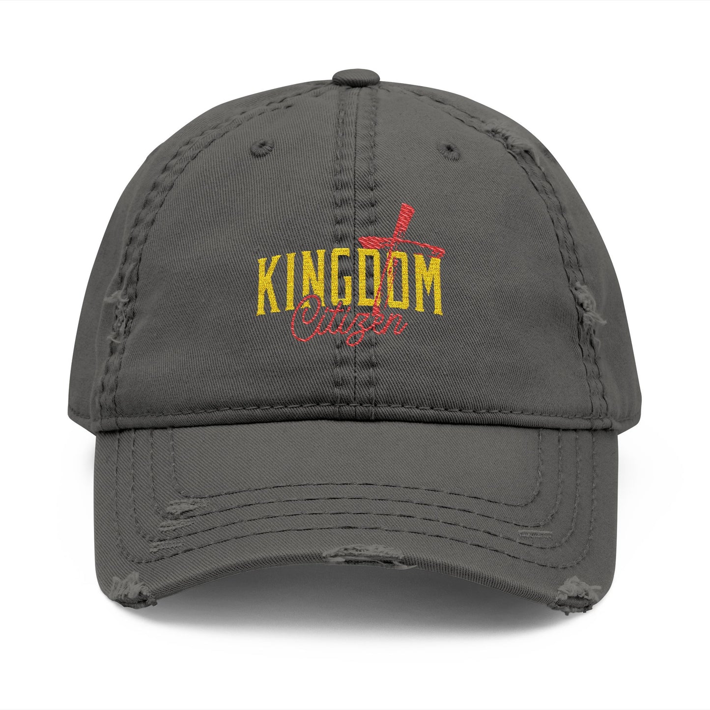 Kingdom Distressed Dad Hat - Casual Embroidered Cap for Everyday Style