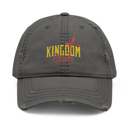 Kingdom Distressed Dad Hat - Casual Embroidered Cap for Everyday Style