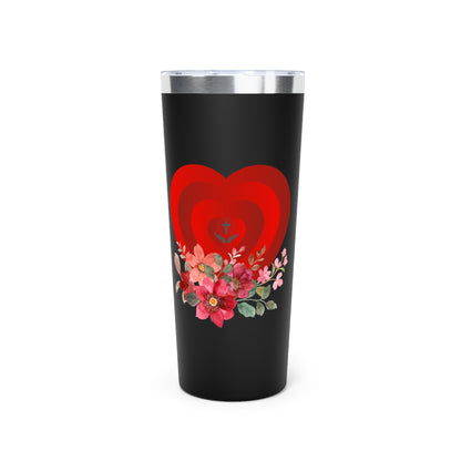 Beautiful Floral Copper Tumbler - 22oz Insulated Travel Mug