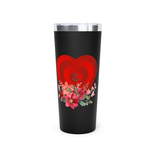 Beautiful Floral Copper Tumbler - 22oz Insulated Travel Mug
