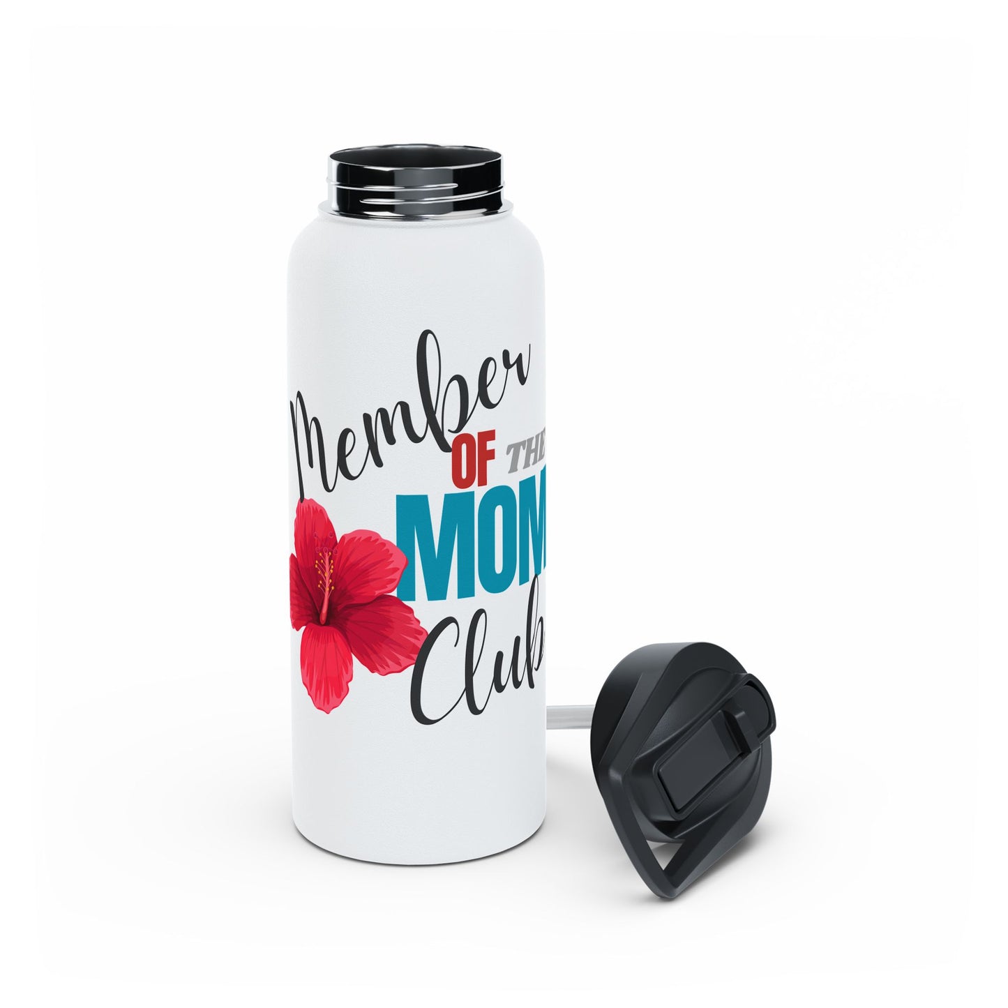 Member of the Mom Club Stainless Steel Water Bottle — Floral Mom Gift