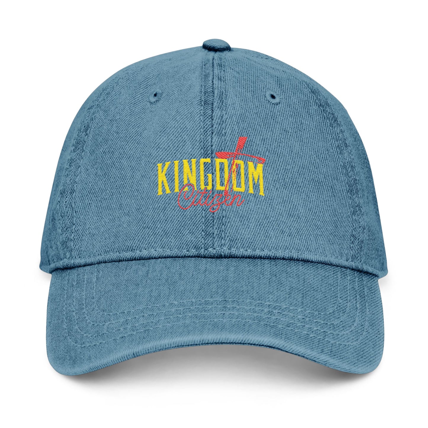Kingdom Citizen Embroidered Denim Hat - Stylish Faith-Based Accessory
