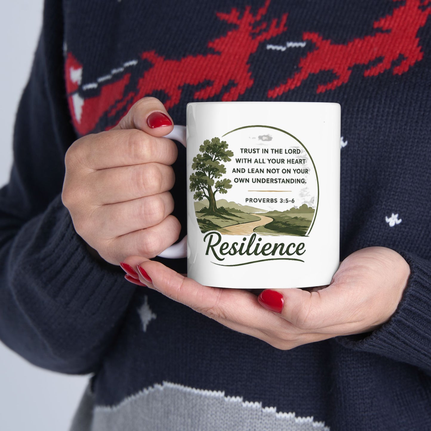 Resilience Tree Ceramic Mug — Inspirational Quote Coffee Cup (11oz & 15oz)