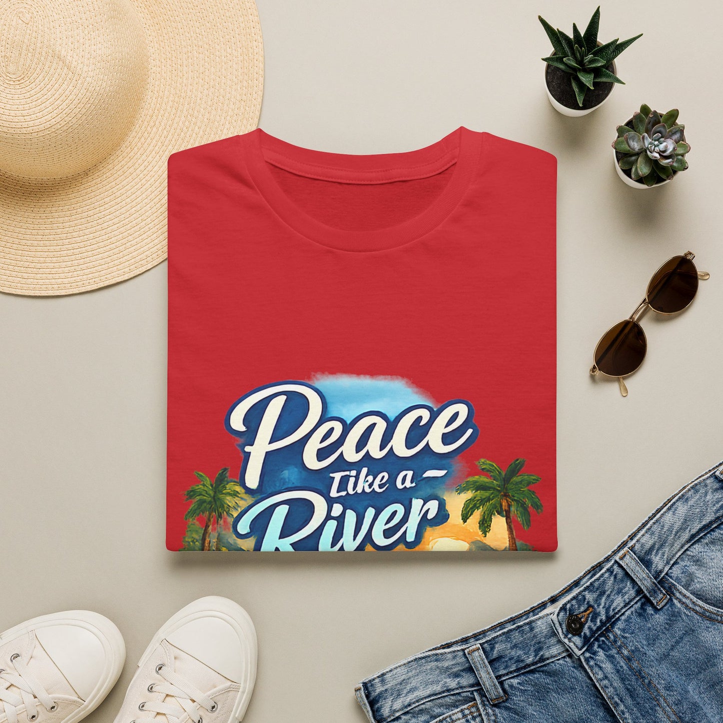 Peace Like a River T‑Shirt — Scenic River Prayer Tee