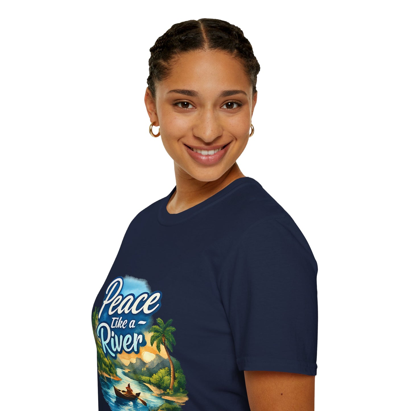 Peace Like a River T‑Shirt — Scenic River Prayer Tee