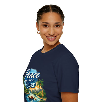 Peace Like a River T‑Shirt — Scenic River Prayer Tee